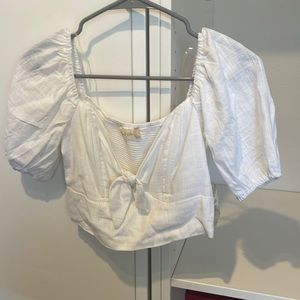 Altar’d state white linen crop top size small